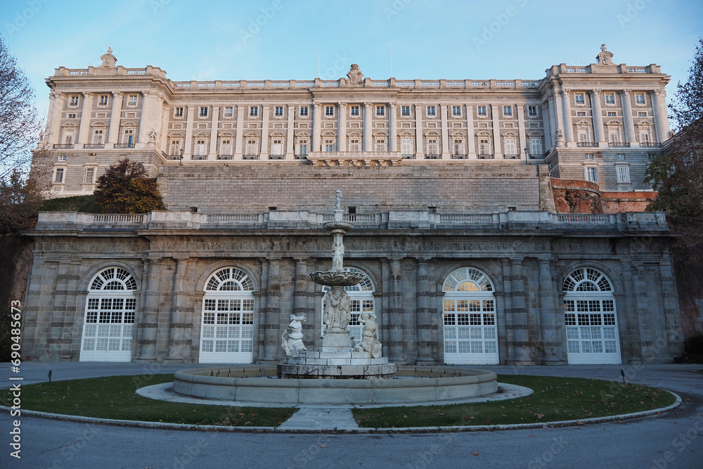 back of the royal palace of madrid