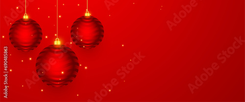 merry christmas festive invitation bauble banner with text space