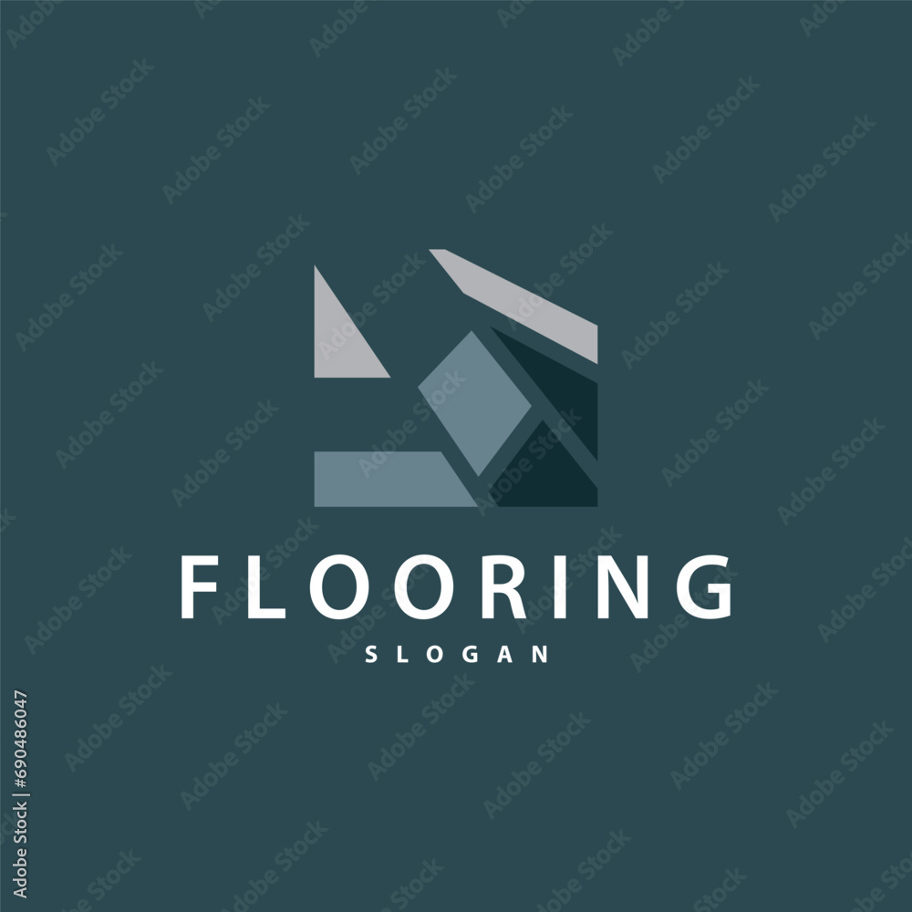Floor logo simple abstract design home decoration Ceramic tile vector illustration