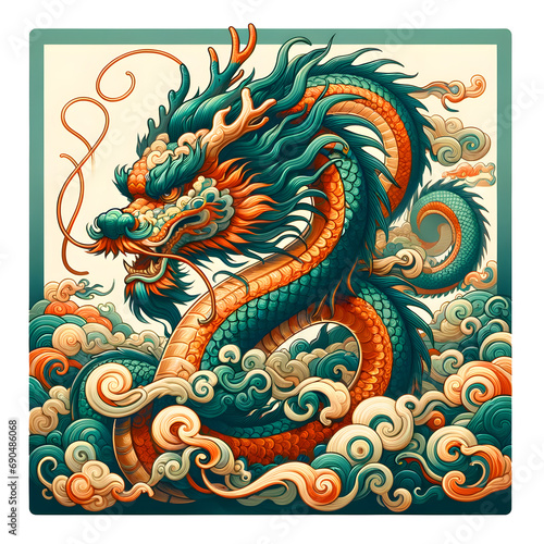 Wallpaper Mural chinese dragon illustration Torontodigital.ca