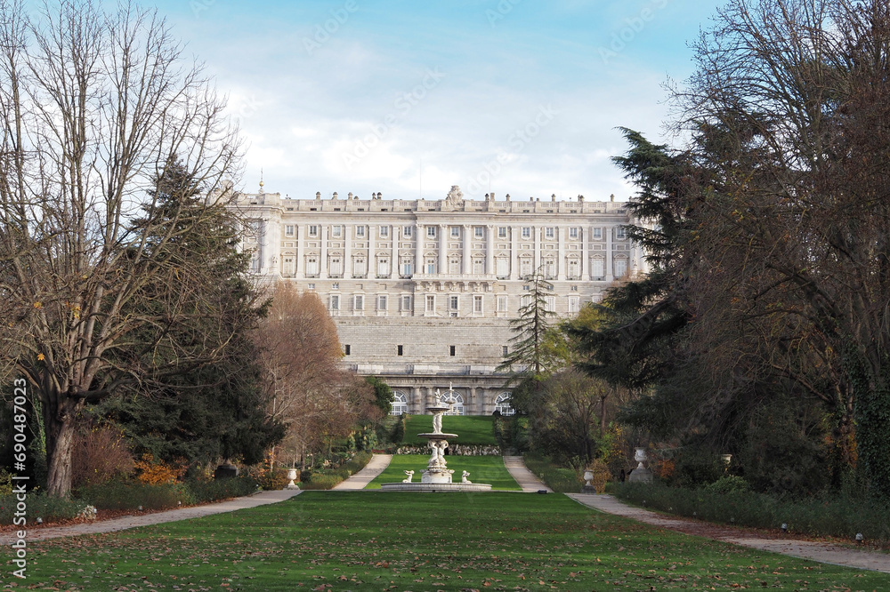 autumn in the campo del moro of the royal palace of madrid