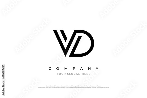 Initial Letter VD Monogram Logo Design photo