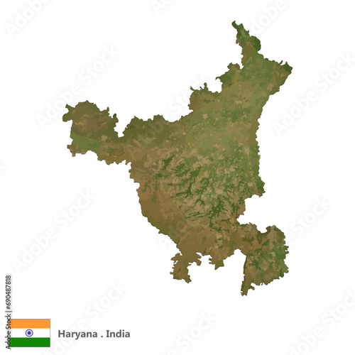 Haryana  State of India Topographic Map  EPS 