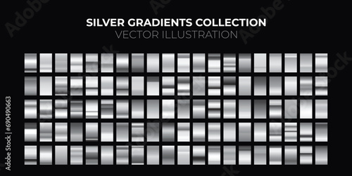 Silver background texture vector icon seamless pattern. Light, realistic, elegant, shiny, metallic and silver gradient illustration. Mesh vector. Design for frame, ribbon, coin, abstract.
 photo