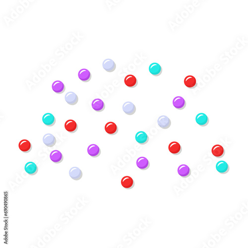 Vector colorful chocolate buttons on a white background candy beans white background