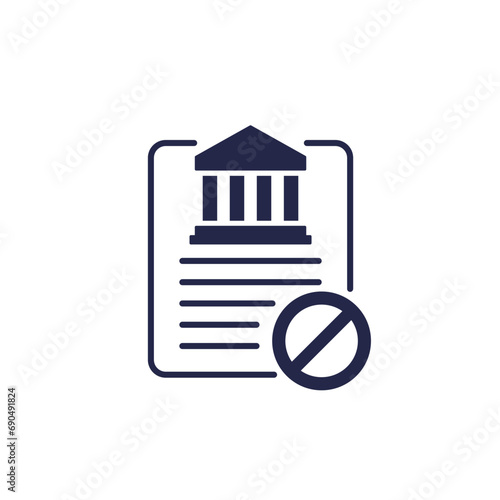bank sanctions icon on white