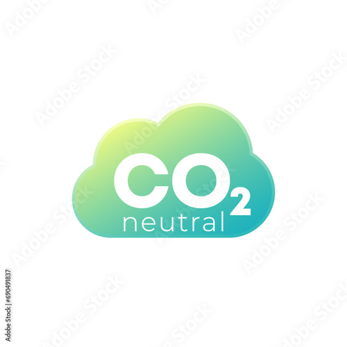 carbon neutral icon, co2 neutrality design