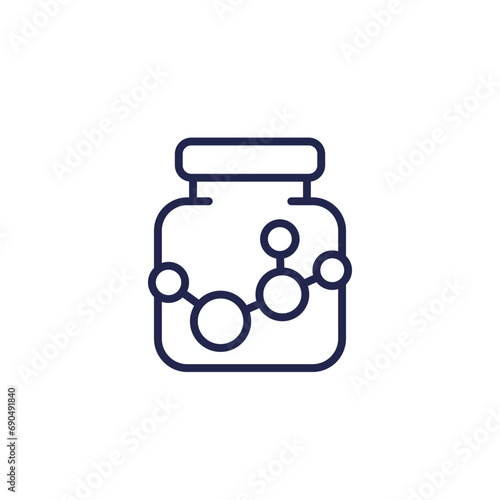dietary supplement line icon on white