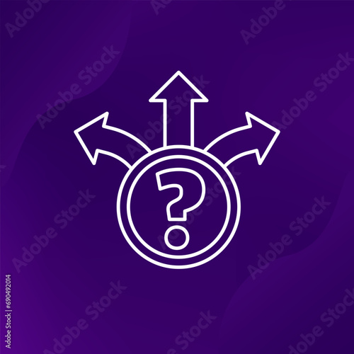 Free Download uncertainty line icon, decision making vector - GFXLoad