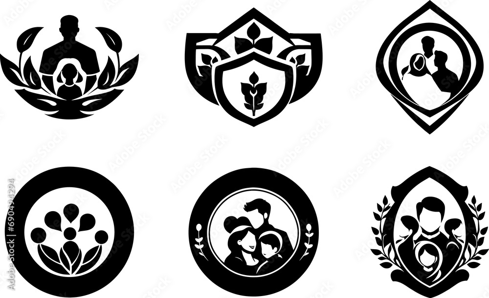 Set of family icon logo Set of family icon logo