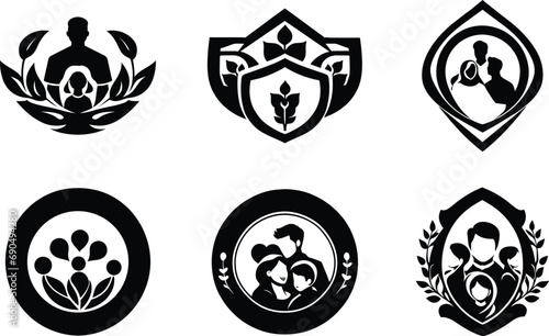 Set of family icon logo