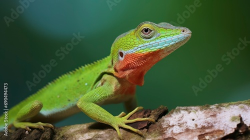 Unveiling the Colorful World of the Anole Lizard. Generative AI