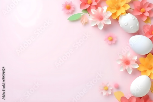  easter card, easter bunny with eggs, easter eggs and flowers, easter eggs in a basket, easter eggs and flowers on a white background, easter wall paper and background for social media