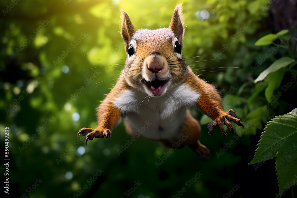 Cute squirrel animal, likes to play and have fun.