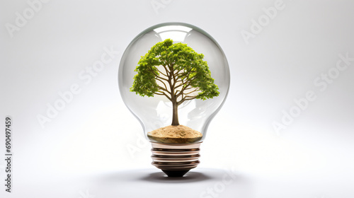 Tree standing inside the lightbulb