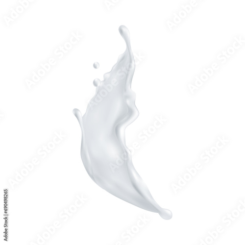 Vector milk splash element isolated on white