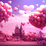 Pink theme fantasy VALENTINES BACKGROUND
