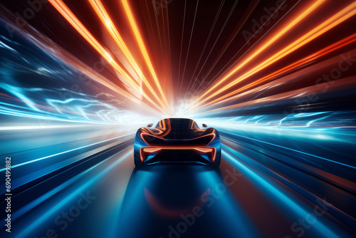 Supercar Lights in High-Speed Motion © artchvit