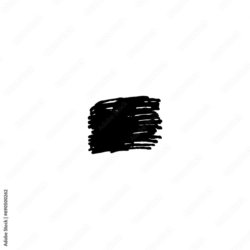 black hand draw element brush set black