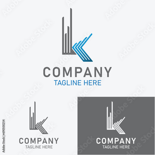 vector alphabetical letter K logo