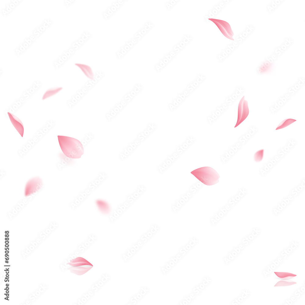 Vector sakura flying petals on transparent background Vector sakura flying petals on transparent background