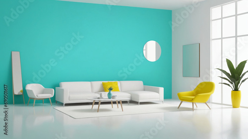 Creative Space Design with High Saturation Contrast Colors