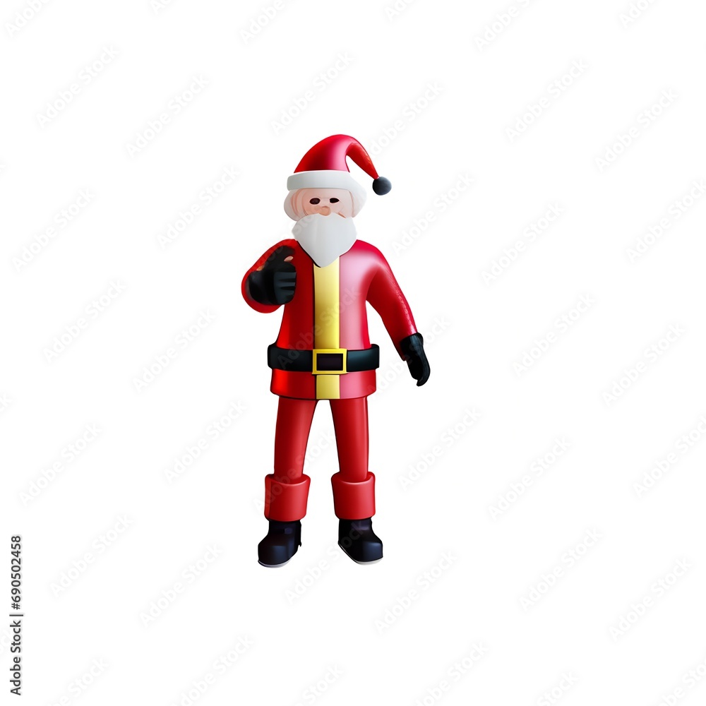 3d render icon illustration of Santa Claus cartoon white background AI-generated 3d render icon illustration of Santa Claus cartoon white background AI-generated