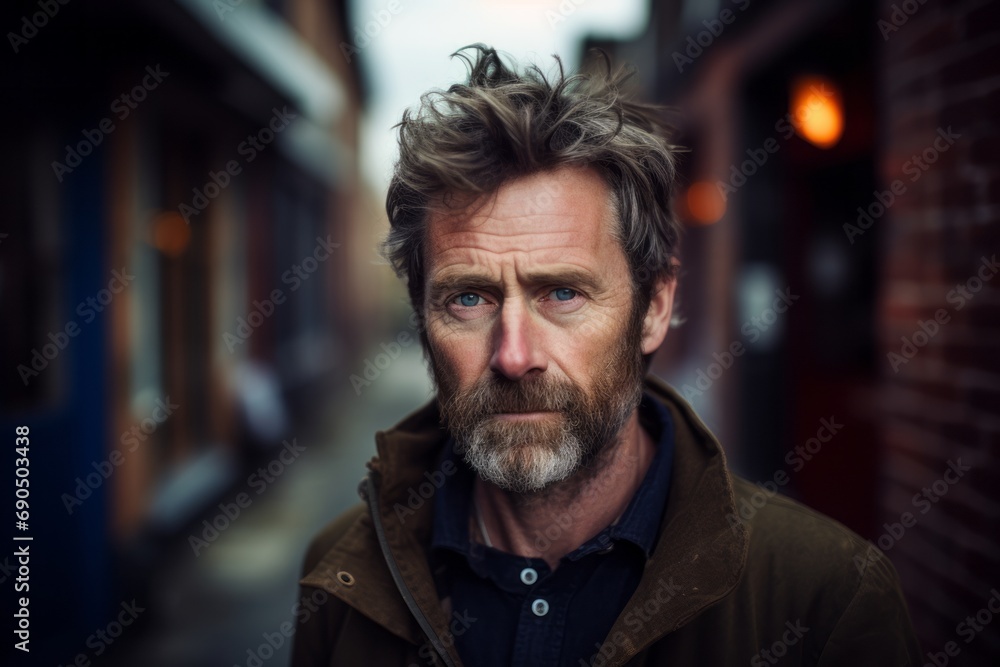 Portrait of a handsome middle-aged man in a city street. Portrait of a handsome middle-aged man in a city street.