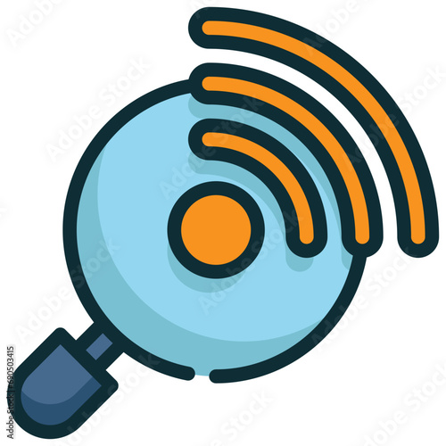 sign internet data search finding magnifying filled outline