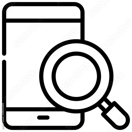 finding search mobile phone magnifying simple line