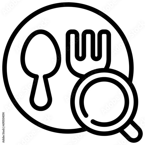 food restaurant map search finding magnifying simple line