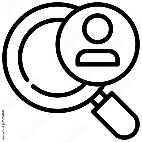 personal human search finding magnifying simple line