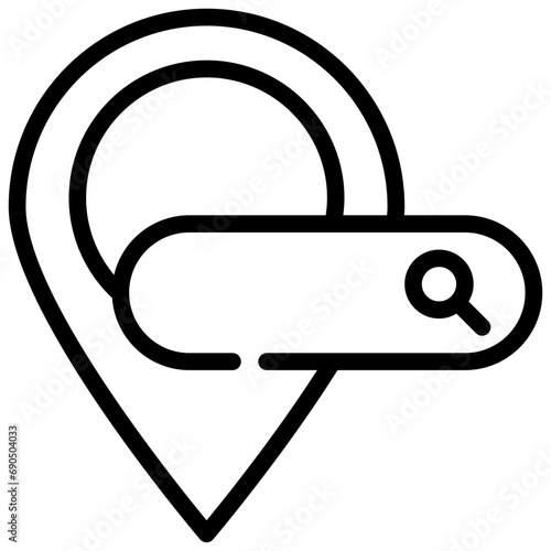 pin location mark map finding search magnifying simple line