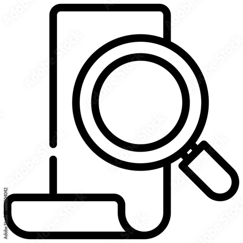 receipt paper search finding magnifying glass simple line