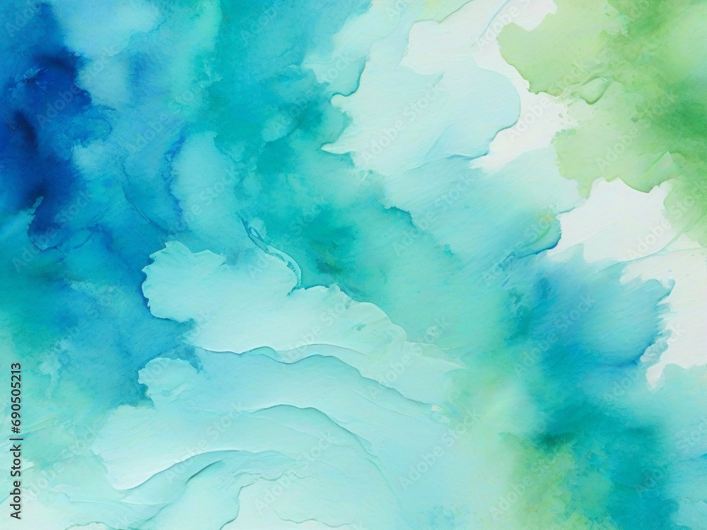 A close up of a blue and green watercolor background 