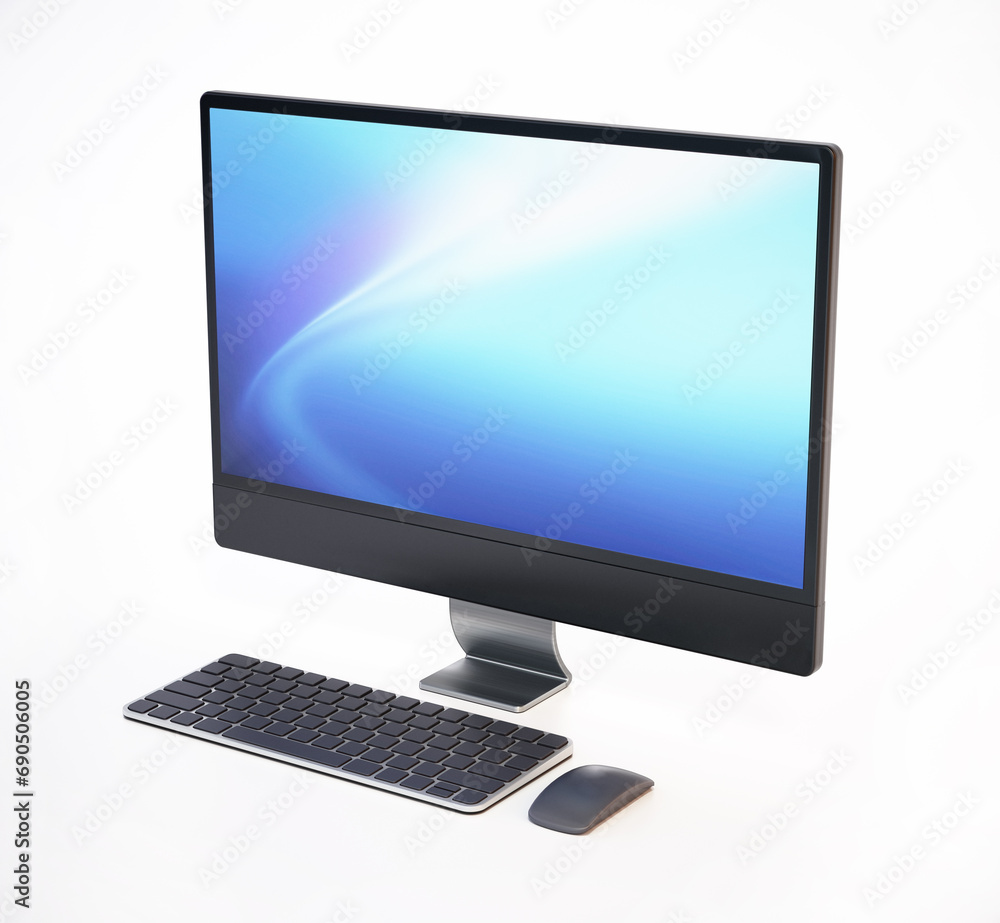 Generic personal computer isolated on white background. 3D illustration Generic personal computer isolated on white background. 3D illustration