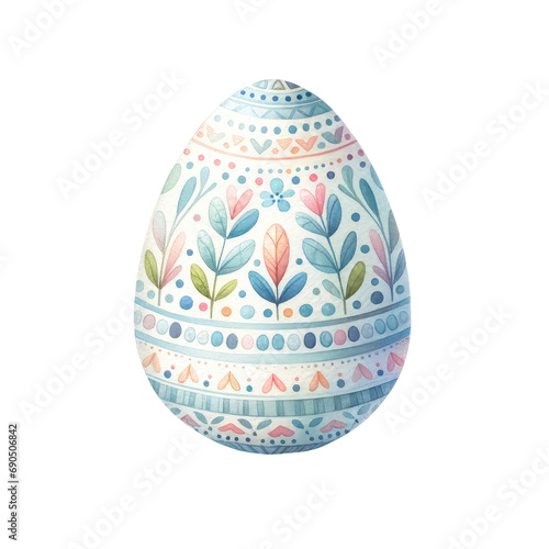Cute rabbit and easter egg happy Easter day watercolor clipart  photo