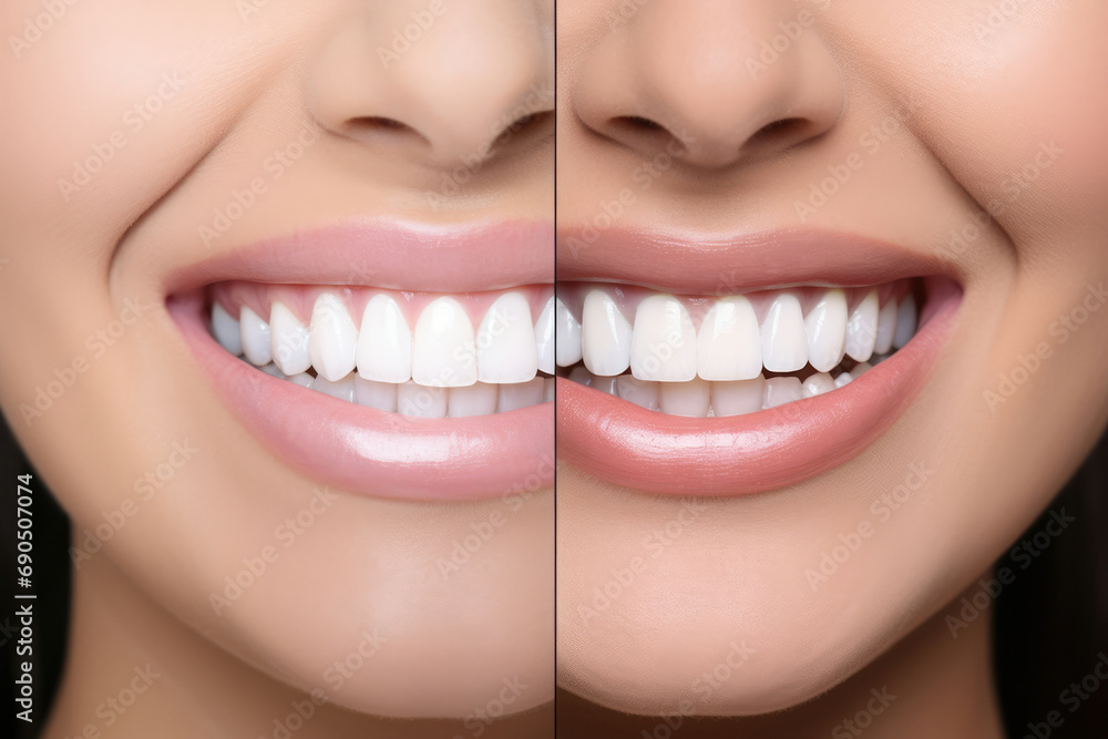 Obraz premium Mouth woman female healthy whitening dental person care beauty dentist dentistry smile white
