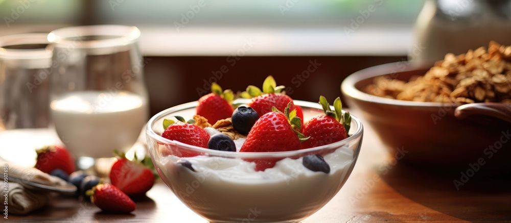 For a healthy breakfast, you can enjoy a bowl of organic granola topped with fresh fruit like strawberries, and a drizzle of milk or yogurt, making it a delicious and nutritious snack or dessert For a healthy breakfast, you can enjoy a bowl of organic granola topped with fresh fruit like strawberries, and a drizzle of milk or yogurt, making it a delicious and nutritious snack or dessert