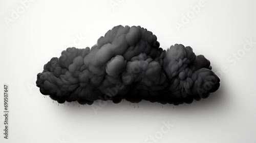 Single Black Cloud Isolated On White, Flat Design Style, Pop Art , Wallpaper Pictures, Background Hd