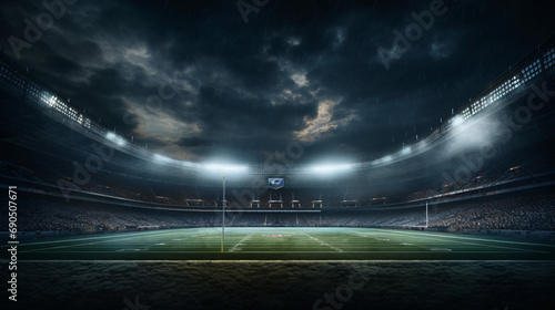 American football in stadium at night with spotlight © Daniel