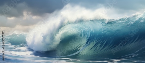 Enormous waves in the North Atlantic Ocean.