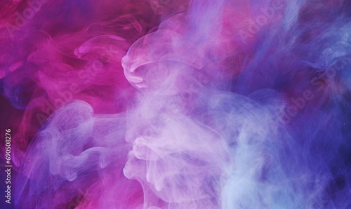 Glitter smoke. Paint water. Meditation energy. Blue pink purple color shiny sparkling particles vapor floating abstract art background, Generative AI 
