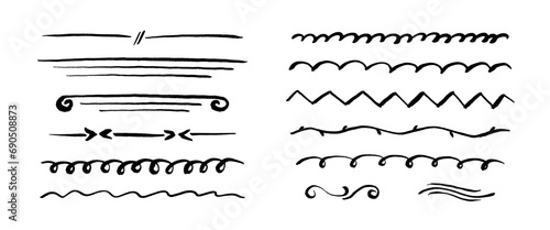 Set of hand-drawn page dividers