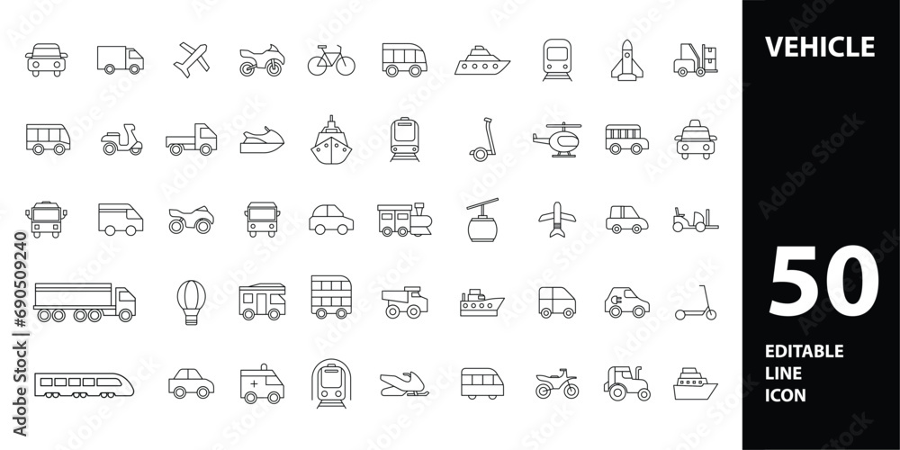 vehicle icon use for car, bus, motorcycle, bicycle, truck, airplane, train vehicle icon use for car, bus, motorcycle, bicycle, truck, airplane, train
