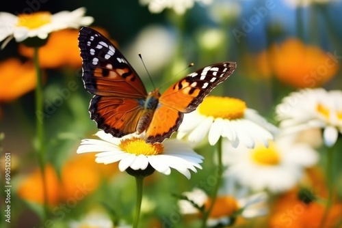 Macro Closeup beautiful butterfly. Large butterfly sitting on flower. Summer spring natural image © Оксана Олейник