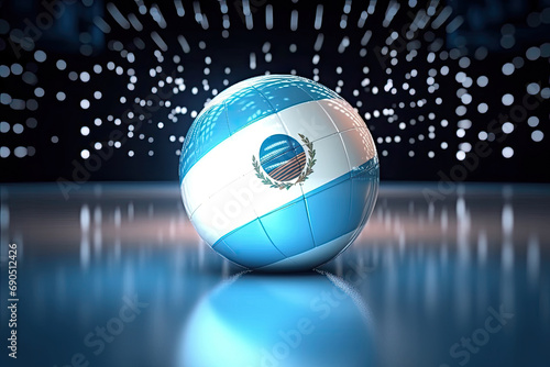 3d minimalist Argentina flag bokeh background Generative AI photo