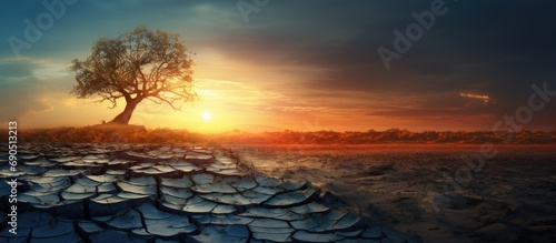 Effects of climate change such as desertification, droughts, and water crisis due to global warming.