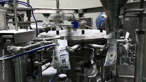 Machinery and equipment in normal operation in a salt packaging production line, North China