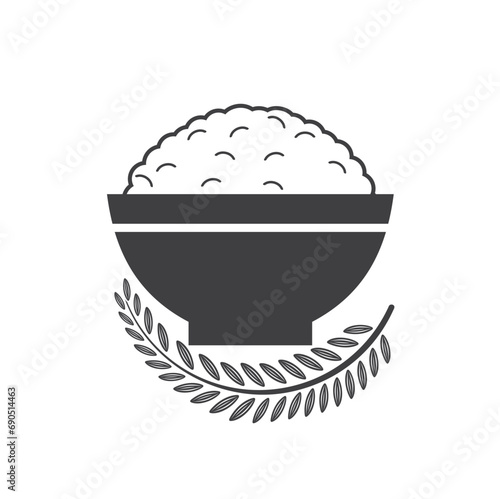 illustration of rice, agriculture, foodstuffs.
